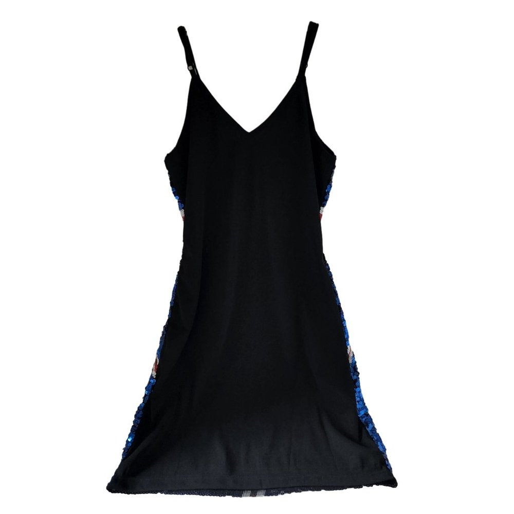Anna -Kaci Sparkle & Shine Collection Blue, Red, White Slip Dress - Picture 3 of 16